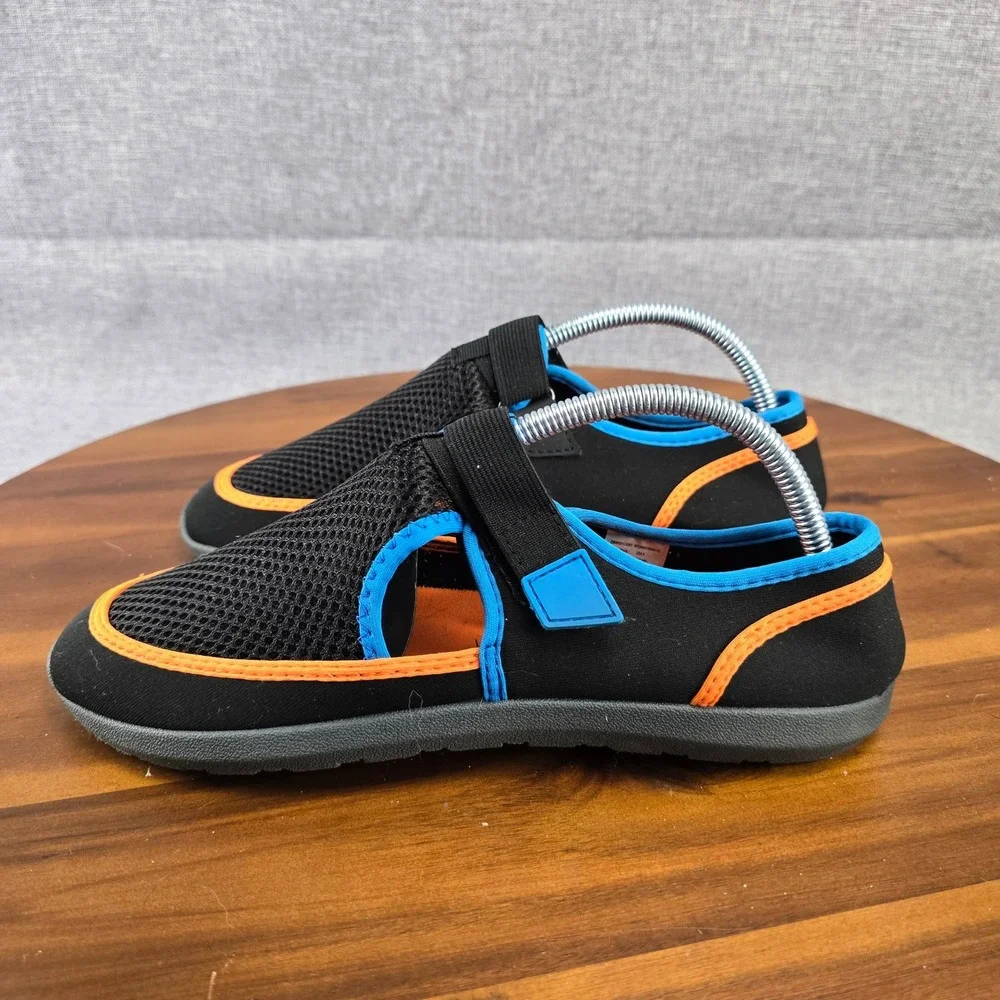 Wonder Nation Girls Water Shoes Black‎ Orange Blue USA 6 EUR 38.5